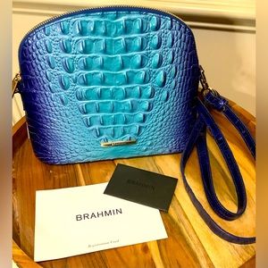 BRAHMIN NWT Melbourne Croc Embossed Leather, Affinity Ombré